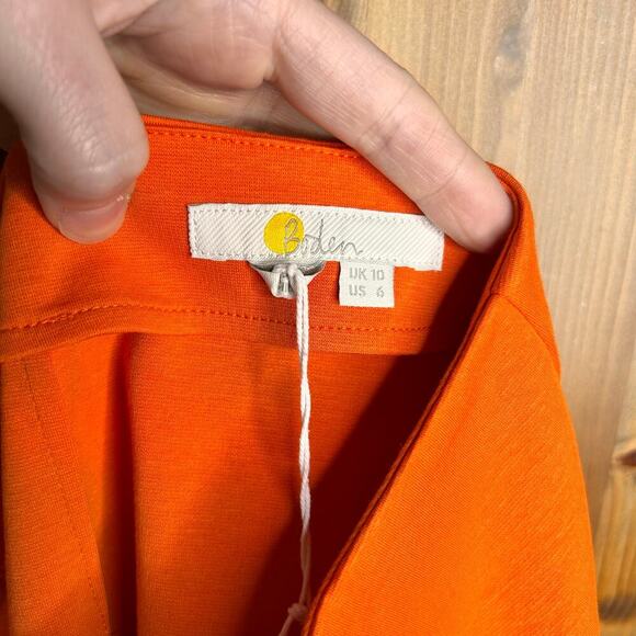 NWT Boden Side Split Jersey Skirt in‎ Orange Womens 6 Boho Retro 70s Summer Chic - Picture 7 of 9
